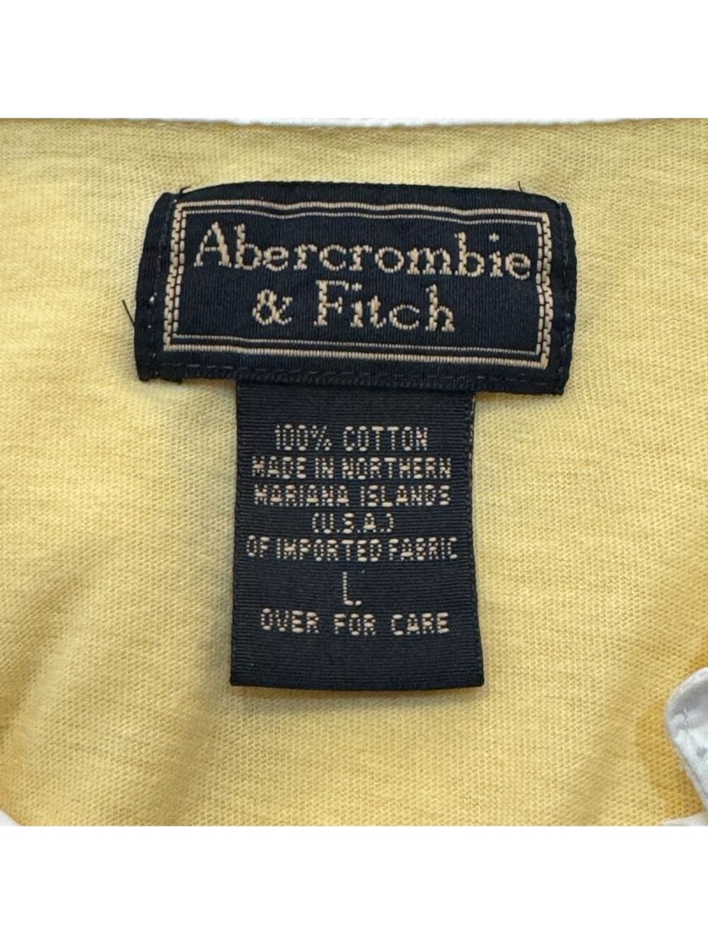 Abercrombie & Fitch Women’s Size L Polo Shirt Yellow Cotton Long Sleeves Y2K - Picture 4 of 11